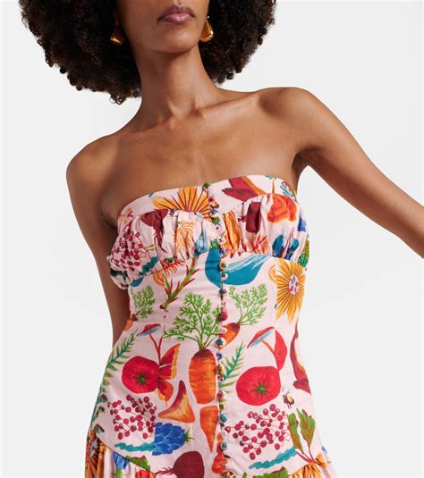 Bright Farm linen-blend maxi dress in multicoloured - Farm Rio | Mytheresa