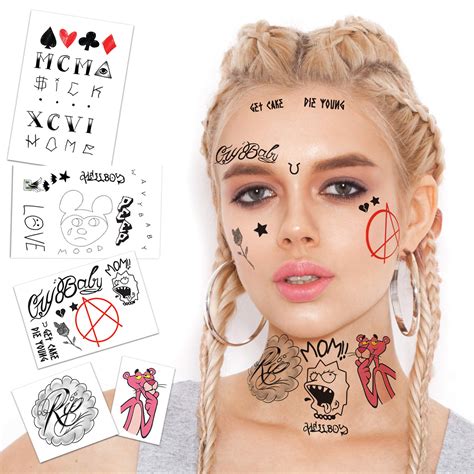 Buy Lil Peep Temporary Tattoos | Life-Sized | Skin-Safe| Halloween ...