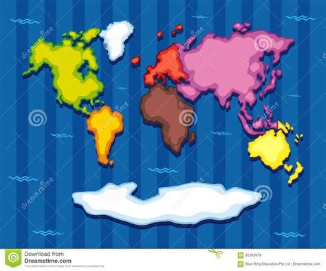 与七个大陆的世界地图 向量例证. 插画 包括有 欧洲, 澳洲, 国家, 地球, 亚特兰提斯, 亚马逊, 聚会所 - 85393979