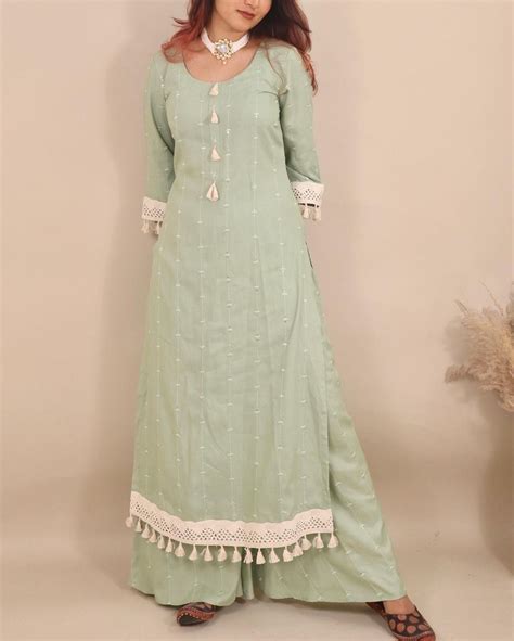 Mint Green Suit with Lace – Label Tasos