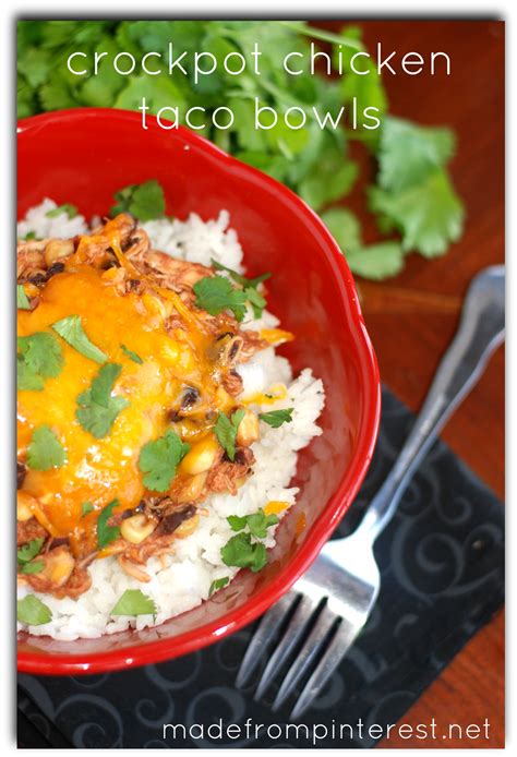 Crockpot Chicken Taco Bowls - TGIF - This Grandma is Fun