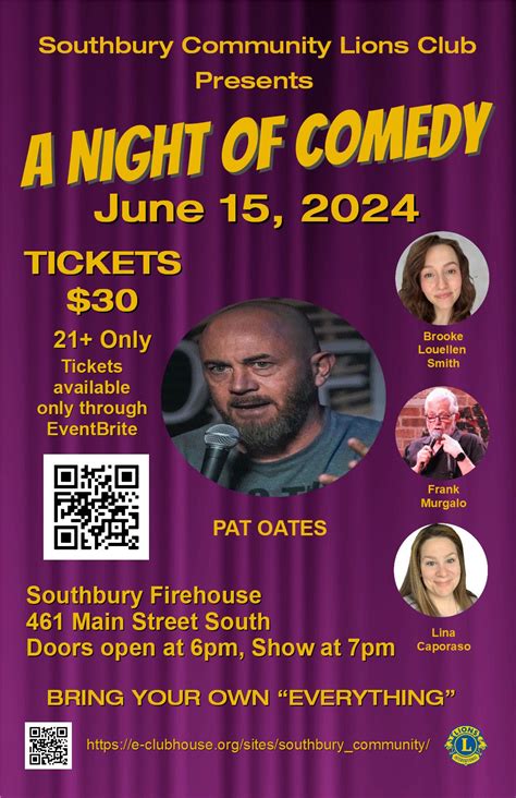 Jun 15 | Comedy Night Fundraiser - Southbury Community Lions ...
