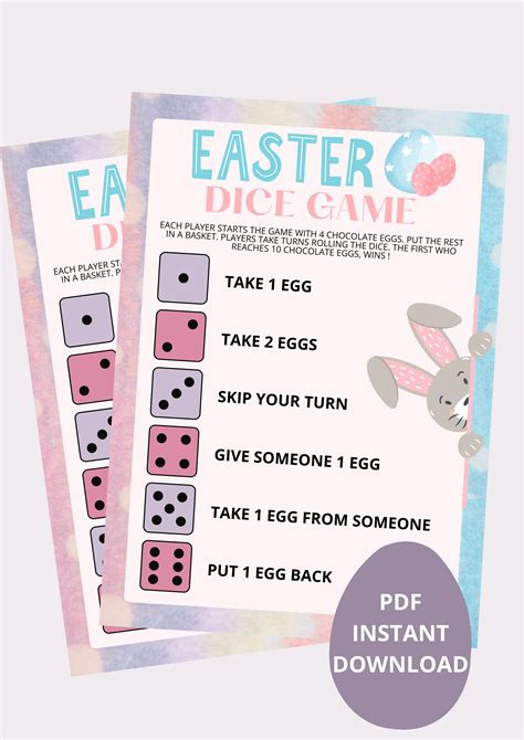 Easter Egg Dice Game Printable Fun Classroom Egg Exchange Game for Kids Party Easter Egg Dice ...