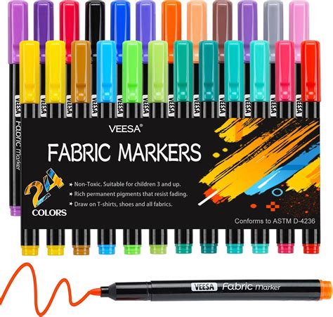 Amazon.com: Zenacolor 40 Fabric Markers Pens Set - Non Toxic, Indelible ...