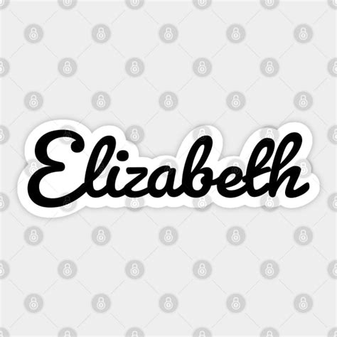 Elizabeth Cursive Script Typography Black Text - Elizabeth - Sticker ...