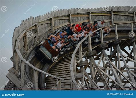 People Screaming while Riding a Roller Coaster in De Panne Park ...