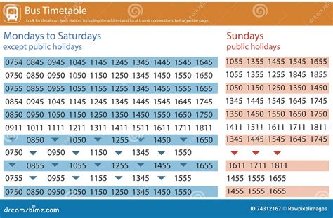 Public Transport Transportation Bus Schedule Concept Stock Illustration ...