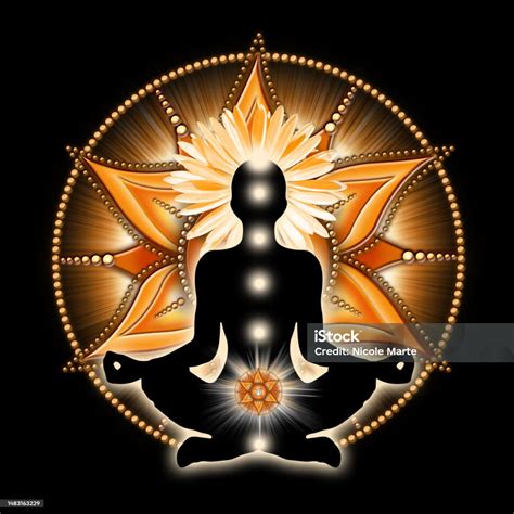 Sacral Chakra Meditation In Yoga Lotus Pose In Front Of Svadhisthana ...