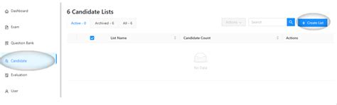 How to Create the Sub list and Add candidates to an exam