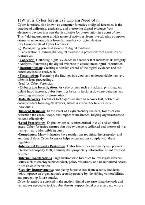 Cyber forensics - Cyber forensics, also known as computer forensics or ...