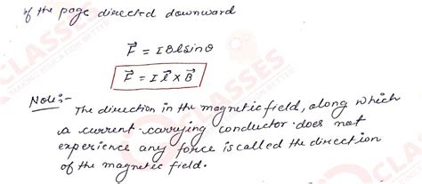 Class 12 ISC Physics Important Notes Chapter Moving Charges and Magnetism