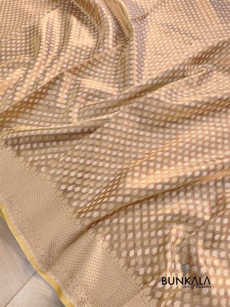 Shop Brown Pure Soft Tissue Handloom Banarasi Saree Small Buti Design ...