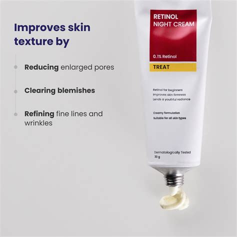 Buy 0.1% Retinol Night Cream for Wrinkles & Skin Tightening - Re'equil