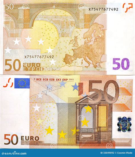 50 EURO MONEY BANKNOTE TWO SIDES Stock Photography - Image: 33049092