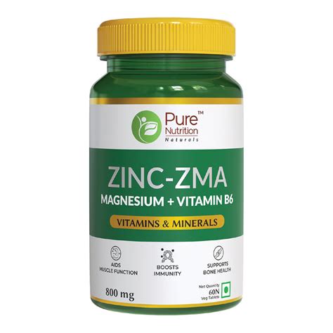 Zinc-ZMA - 60 Veg Tablets Improves muscle health, promotes recovery ...