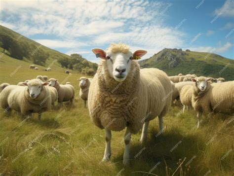 Premium AI Image | Sheep in a pasture