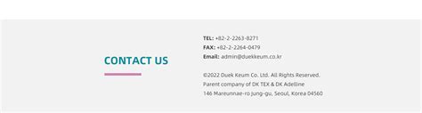 Company Overview - Duek Keum Co., Ltd.