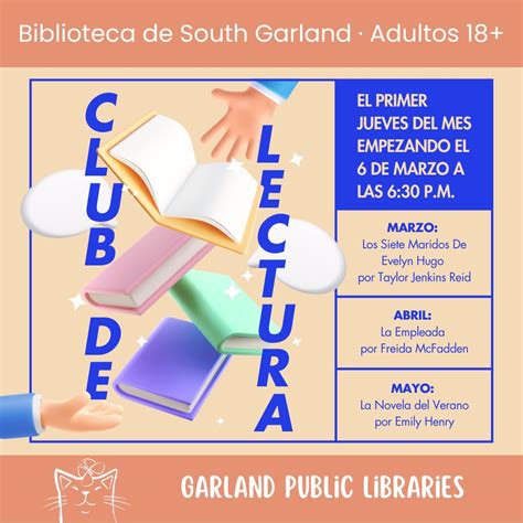 Garland.Library.TX | Book Club 6:30 p.m. Thursday, Jan. 16 South ...