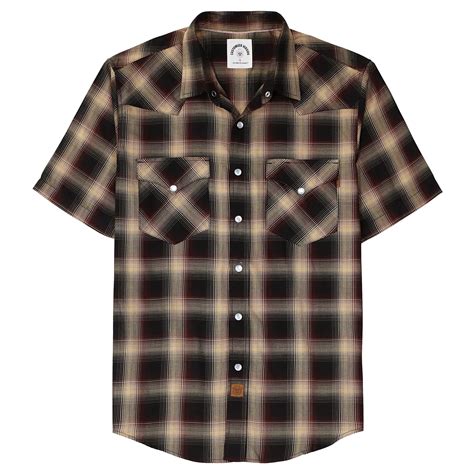 Dubinik®Mens Shirts Short Sleeve Plaid Shirt Men Bamboo Fiber Western ...