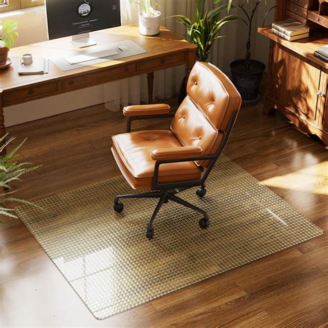 BEAUTYPEAK Rectangle 46"X55" Tempered Glass Floor Mat Table Pad Anti ...