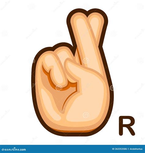 Vector Sign Language Icon Letter R Stock Vector - Illustration of ...