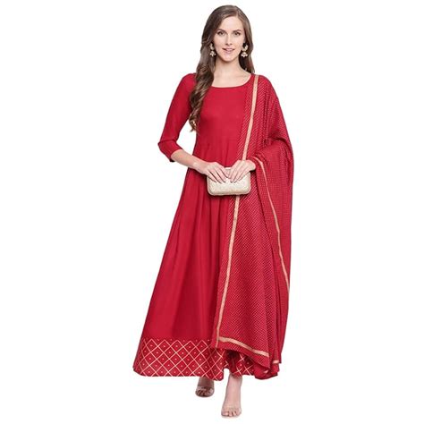 Buy Stylum Women's Rayon Kurta With Dupatta Set at Amazon.in