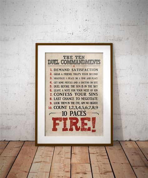 Hamilton Musical Print - "ten Duel Commandments" - 11x17 - Etsy
