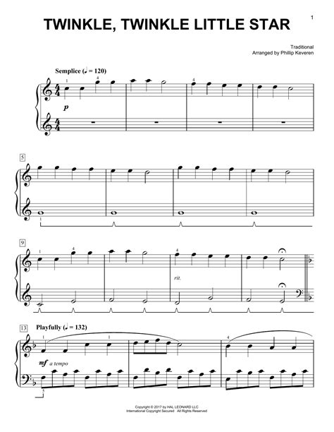 Twinkle Twinkle Little Star Sheet Music For Piano - www.inf-inet.com