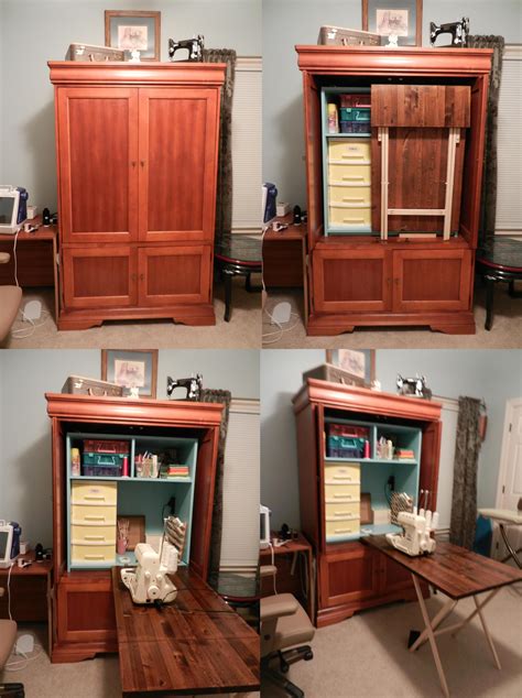 diy craft cabinet with fold out table