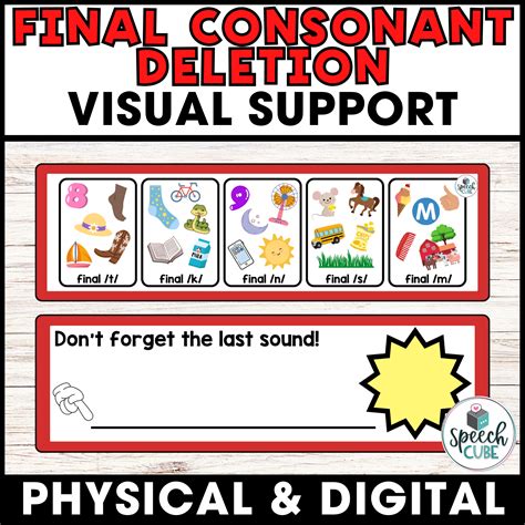 Final Consonant Deletion Visual – Speech Cube