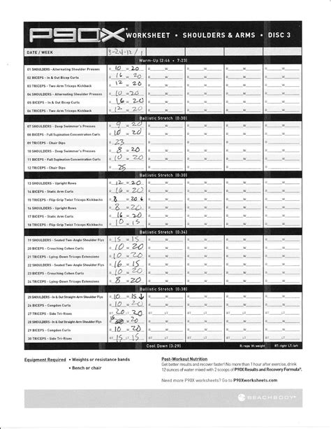 P90X Back And Bicep Workout Sheet at getezequielblog Blog
