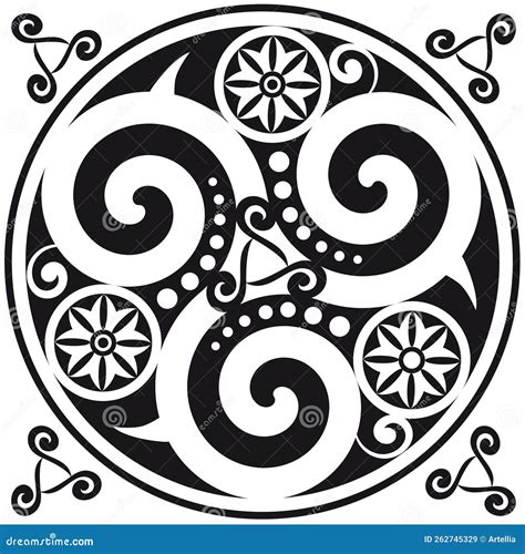 Celtic Symbol - Celtic Knot And Triskelion Circle - Trinity - Sacred Geometry - Energy - Black ...