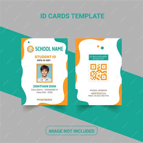 Premium Vector | Student ID card design template Id card design for ...