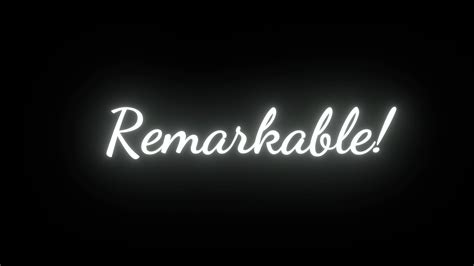 Remarkable word neon white color lights up with Popup movement and ...