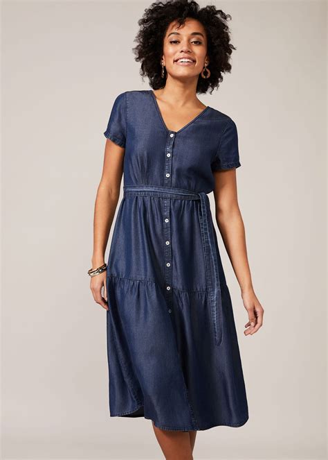 Celia Chambray Denim Dress | Phase Eight UK