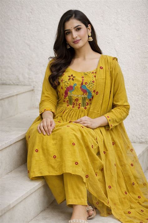 Beautiful Mustard Yellow color 3 piece suit set – Dwanees Online Store