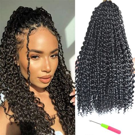 Buy Passion Twist Crochet Hair 18inch Long Bohemian Water Wave Curly ...