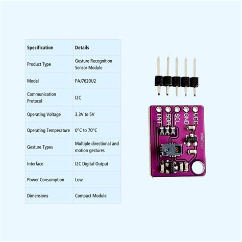 PAJ7620U2 Gesture Sensor Module I2C for Arduino