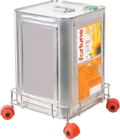 WELLCOOK Stainless Steel Oil Container Trolley/Dabba Trolly - Easy to ...