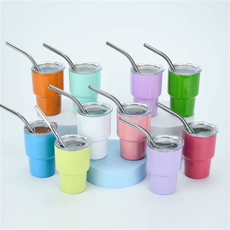 2 oz 3 oz Mini Tumblers Shot Glass, Double Wall Vacuum Sealed Stainless ...