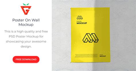 Poster On Wall Mockup - graphberry.com