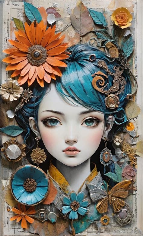 Mixed-Media Woman Portrait Free Stock Photo - Public Domain Pictures