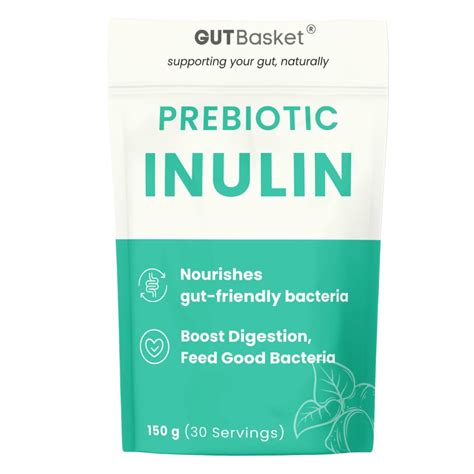Gutbasket Pure Inulin Powder (150 g) - Prebiotic Fiber for Gut Health ...