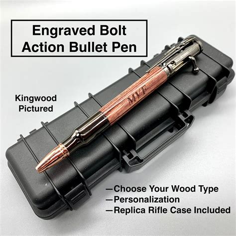 Bolt Action Bullet Pen and Case | Engraving Included | Stocking Stuffer ...