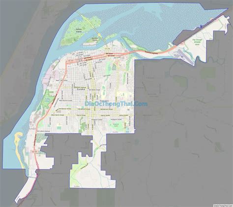 Map of Eureka city, California - Thong Thai Real