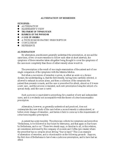 Alternation OF Remedies - ALTERNATION OF REMEDIES SYNOPSIS ...