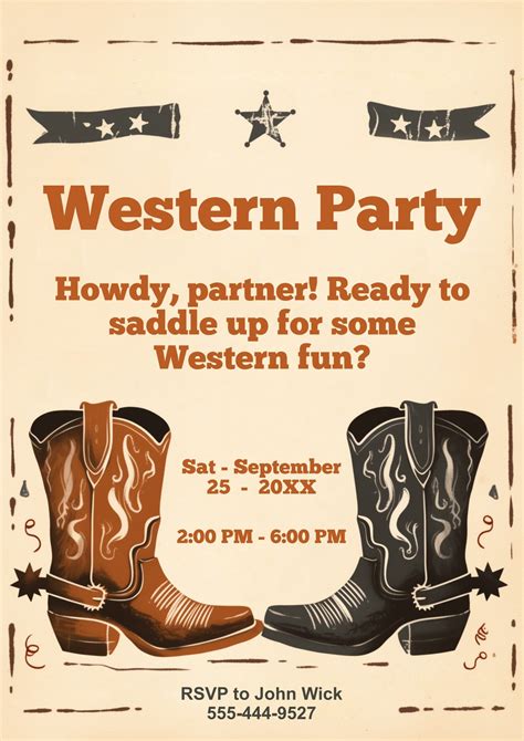 Western Party Invitation Template | PDF Agile