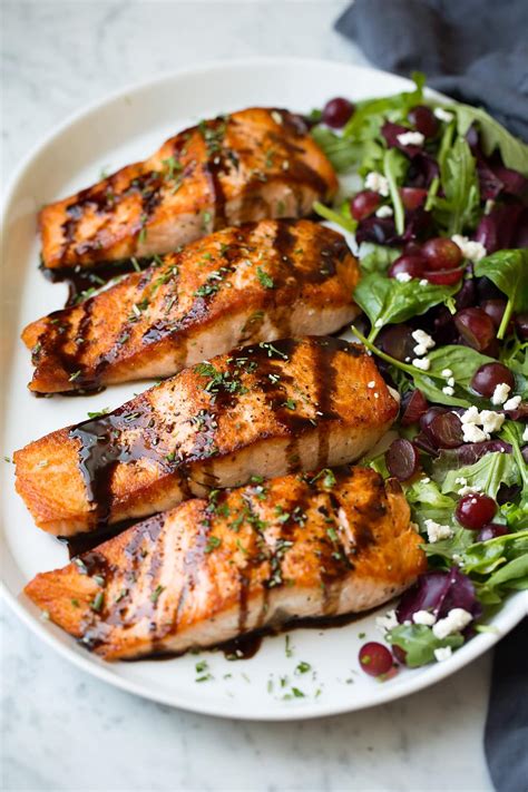 Balsamic Glazed Salmon - original #Recipes #Dinner #Dessert #Drink # ...