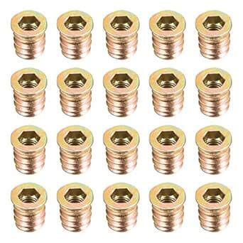 uxcell Wood Furniture M6x13mm Threaded Insert Nuts Interface Hex Socket ...