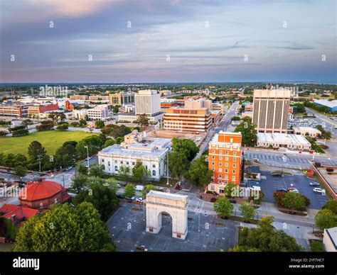 Newport News, Virginia, USA cityscape from above at dusk Stock Photo ...